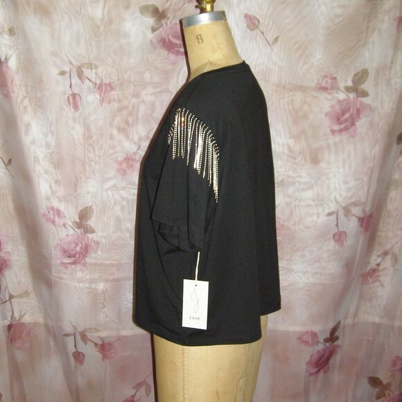 NWT size XL 10-12 Joie Gemstone fringe Sleeve Tee - Picture 7 of 9